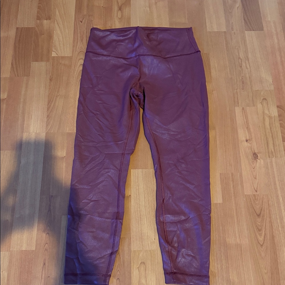 Lululemon maroon Wunder under foil High-Waisted Leggings